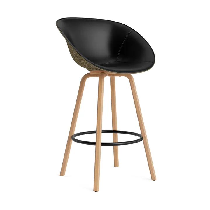 Mat Bar Armchair armchair front-upholstered 75 cm - Ultra 41599-seaweed-beech-black steel - Normann Copenhagen
