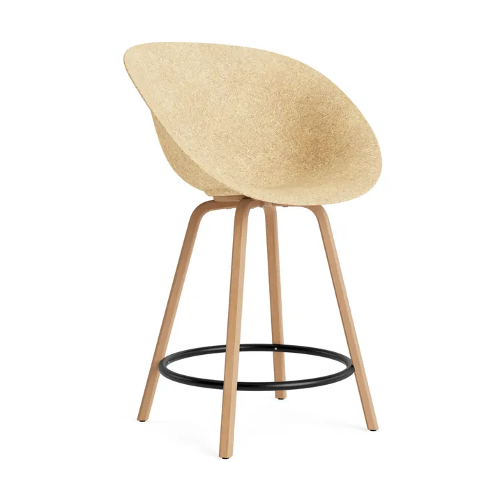 Mat Bar Armchair bar stool 65 cm - Hemp-beech-black steel - Normann Copenhagen