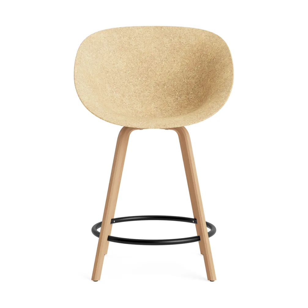 Mat Bar Armchair bar stool 65 cm, Hemp-beech-black steel Normann Copenhagen