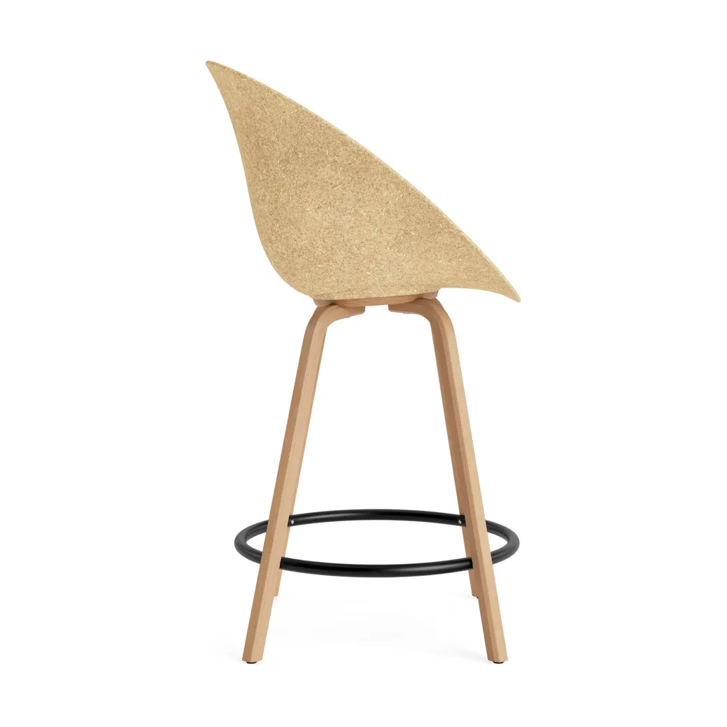Mat Bar Armchair bar stool 65 cm, Hemp-beech-black steel Normann Copenhagen
