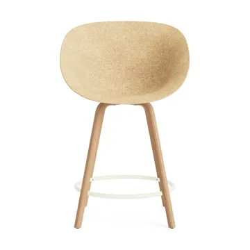 Mat Bar Armchair bar stool 65 cm - Hemp-beech-cream steel - Normann Copenhagen