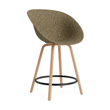 Mat Bar Armchair bar stool 65 cm - Seaweed-beech-black steel - Normann Copenhagen