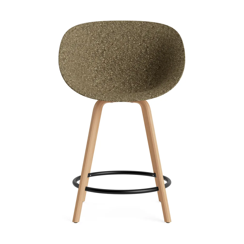 Mat Bar Armchair bar stool 65 cm, Seaweed-beech-black steel Normann Copenhagen