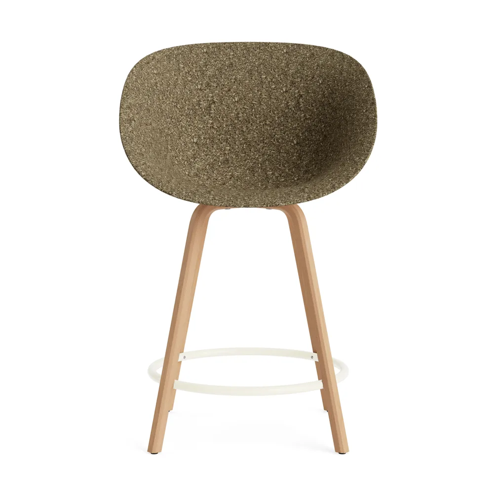 Mat Bar Armchair bar stool 65 cm, Seaweed-beech-cream steel Normann Copenhagen