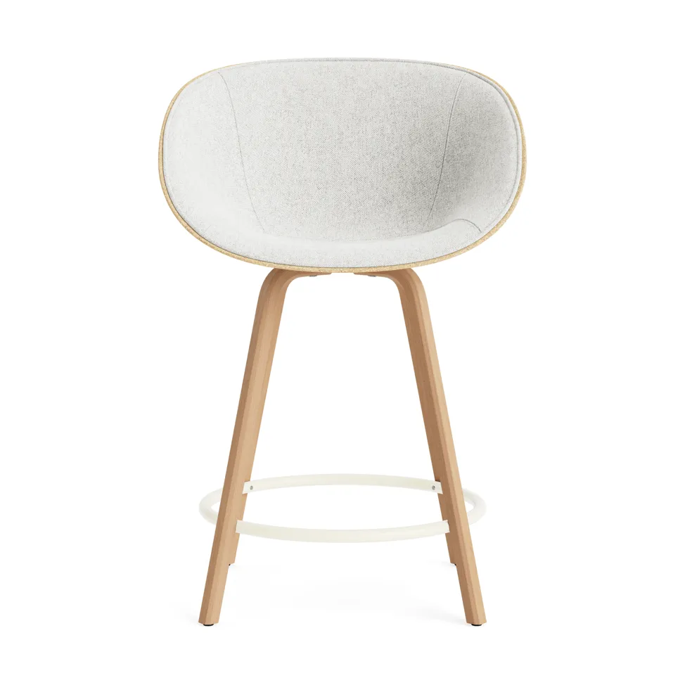 Mat Bar Armchair front-upholstered 65 cm, Hallingdal 110-hemp-beech-cream steel Normann Copenhagen