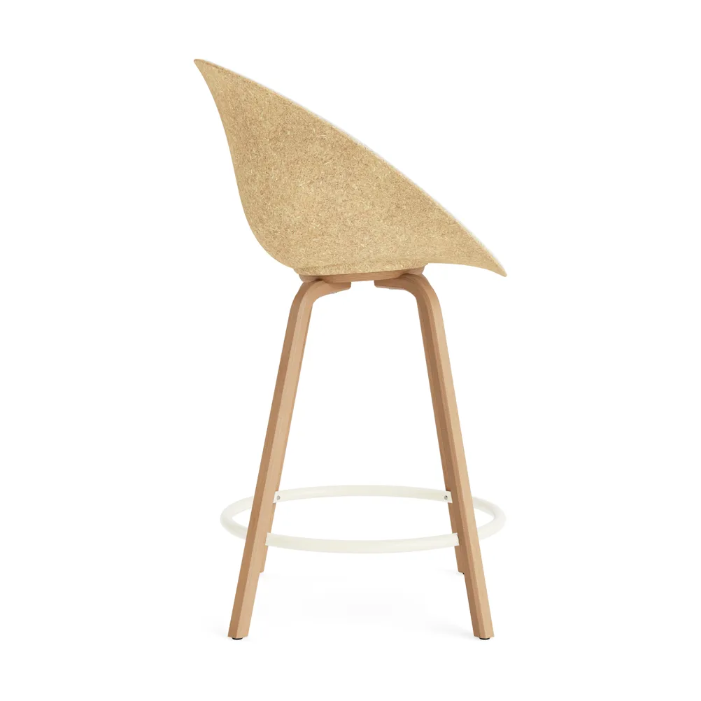 Mat Bar Armchair front-upholstered 65 cm, Hallingdal 110-hemp-beech-cream steel Normann Copenhagen