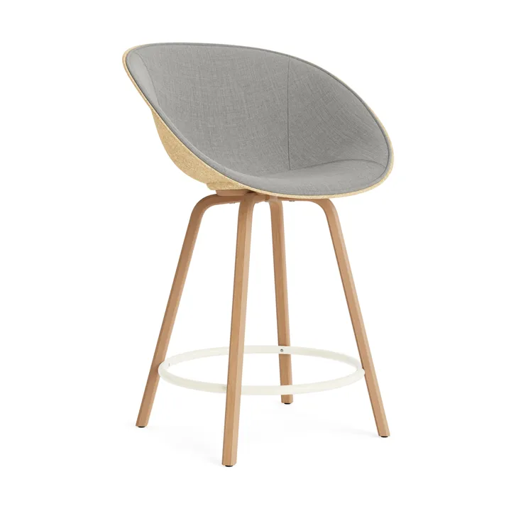 Mat Bar Armchair front-upholstered 65 cm - Remix 133-hemp-beech-cream steel - Normann Copenhagen