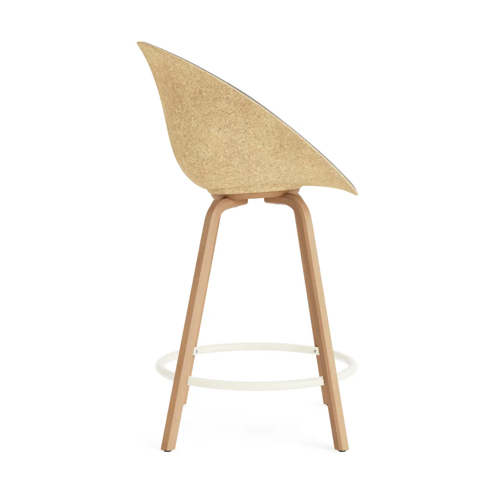 Mat Bar Armchair front-upholstered 65 cm, Remix 133-hemp-beech-cream steel Normann Copenhagen