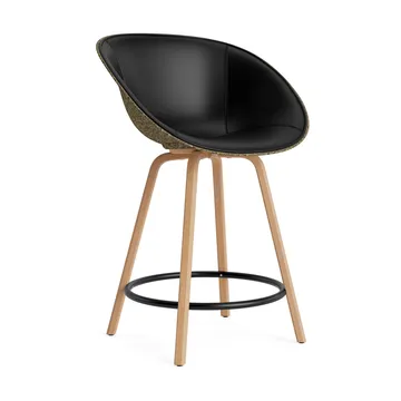 Mat Bar Armchair front-upholstered 65 cm - Ultra 41599-seaweed-beech-black steel - Normann Copenhagen
