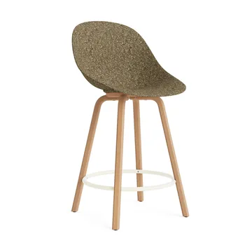 Mat Bar Chair bar stool 65 cm - Seaweed-beech-cream steel - Normann Copenhagen