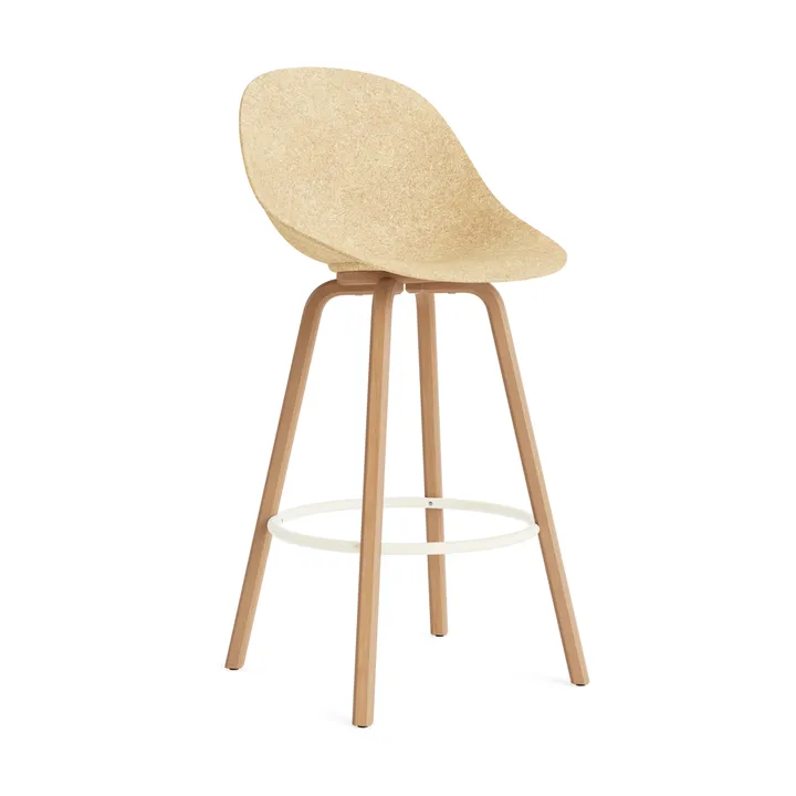 Mat Bar Chair bar stool 75 cm - Hemp-beech-cream steel - Normann Copenhagen