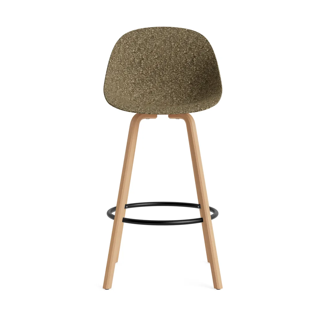 Mat Bar Chair bar stool 75 cm, Seaweed-beech-black steel Normann Copenhagen