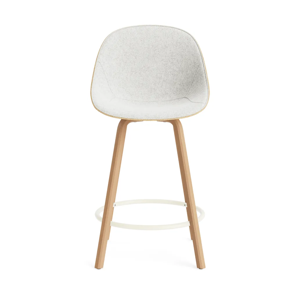 Mat Bar Chair bar stool front upholstered 65 cm, Hallingdal 110-hemp-beech-cream steel Normann Copenhagen
