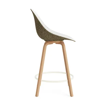 Mat Bar Chair bar stool front upholstered 65 cm - Hallingdal 110-seaweed-beech-cream steel - Normann Copenhagen