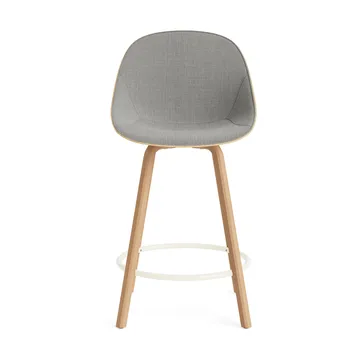 Mat Bar Chair bar stool front upholstered 65 cm - Remix 133-hemp-beech-cream steel - Normann Copenhagen