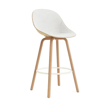 Mat Bar Chair bar stool front upholstered 75 cm - Hallingdal 110-hemp-beech-cream steel - Normann Copenhagen