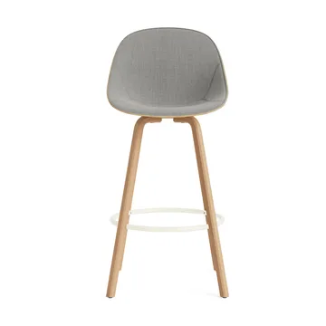 Mat Bar Chair bar stool front upholstered 75 cm - Remix 133-hemp-beech-cream steel - Normann Copenhagen