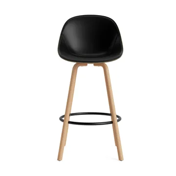 Mat Bar Chair bar stool front upholstered 75 cm - Ultra 41599-seaweed-beech-black steel - Normann Copenhagen