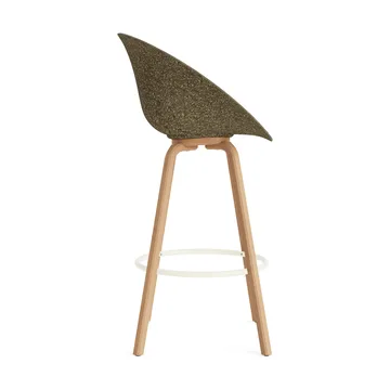 Mat Bar stool front-upholstered 75 cm - Hallingdal 110-seaweed-beech-cream steel - Normann Copenhagen