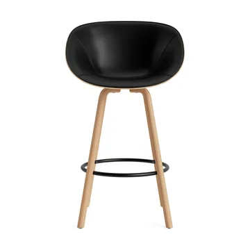 Mat Bar stool front-upholstered 75 cm - Ultra 41599-hemp-beech-black steel - Normann Copenhagen