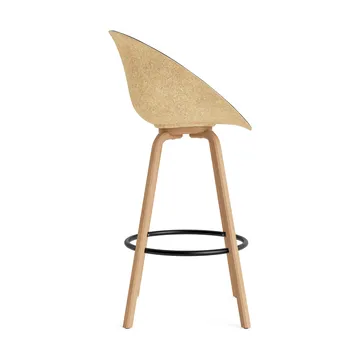 Mat Bar stool front-upholstered 75 cm - Ultra 41599-hemp-beech-black steel - Normann Copenhagen