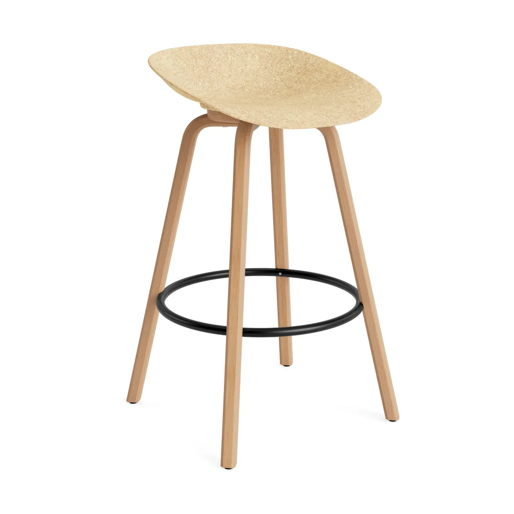Mat Barstool 65 cm, Hemp-beech-black steel Normann Copenhagen