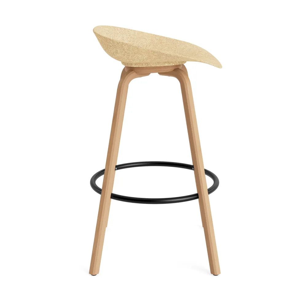 Mat Barstool 65 cm, Hemp-beech-black steel Normann Copenhagen