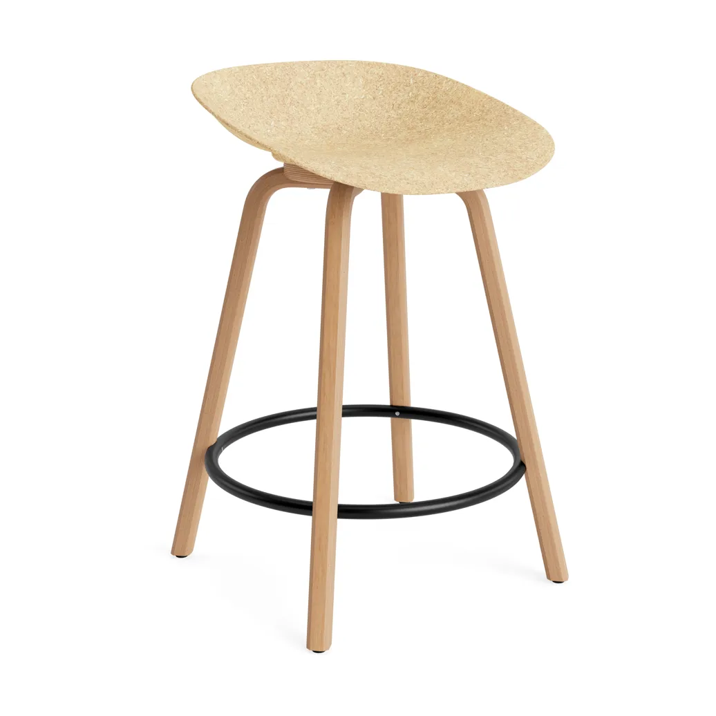 Mat Barstool 65 cm, Hemp-beech-black steel Normann Copenhagen