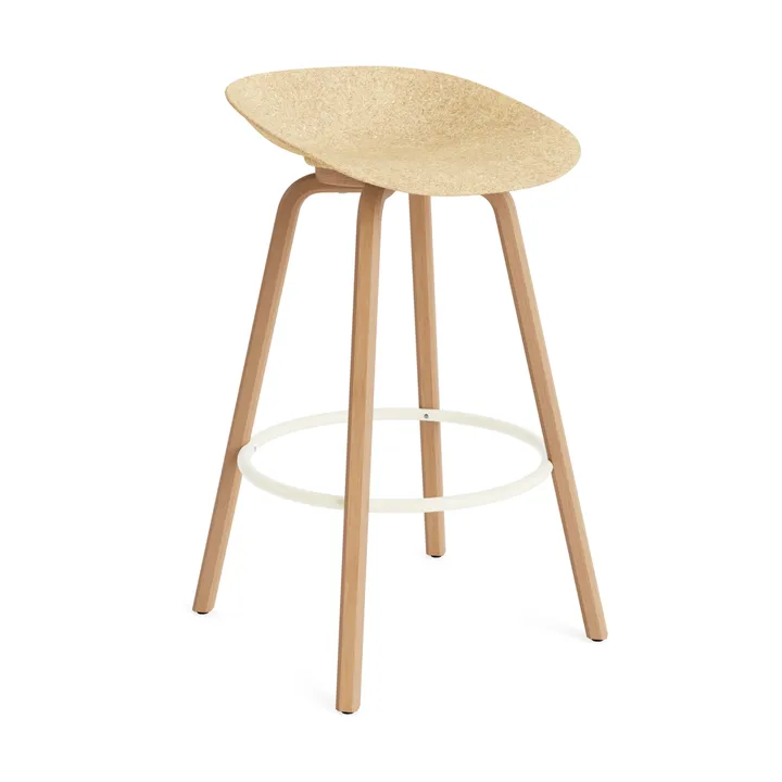 Mat Barstool 65 cm - Hemp-beech-cream steel - Normann Copenhagen