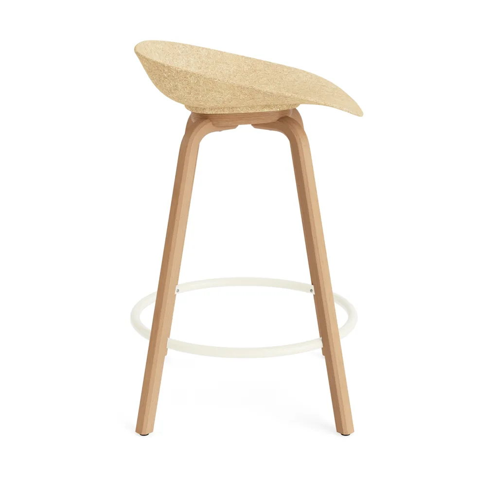 Mat Barstool 65 cm, Hemp-beech-cream steel Normann Copenhagen