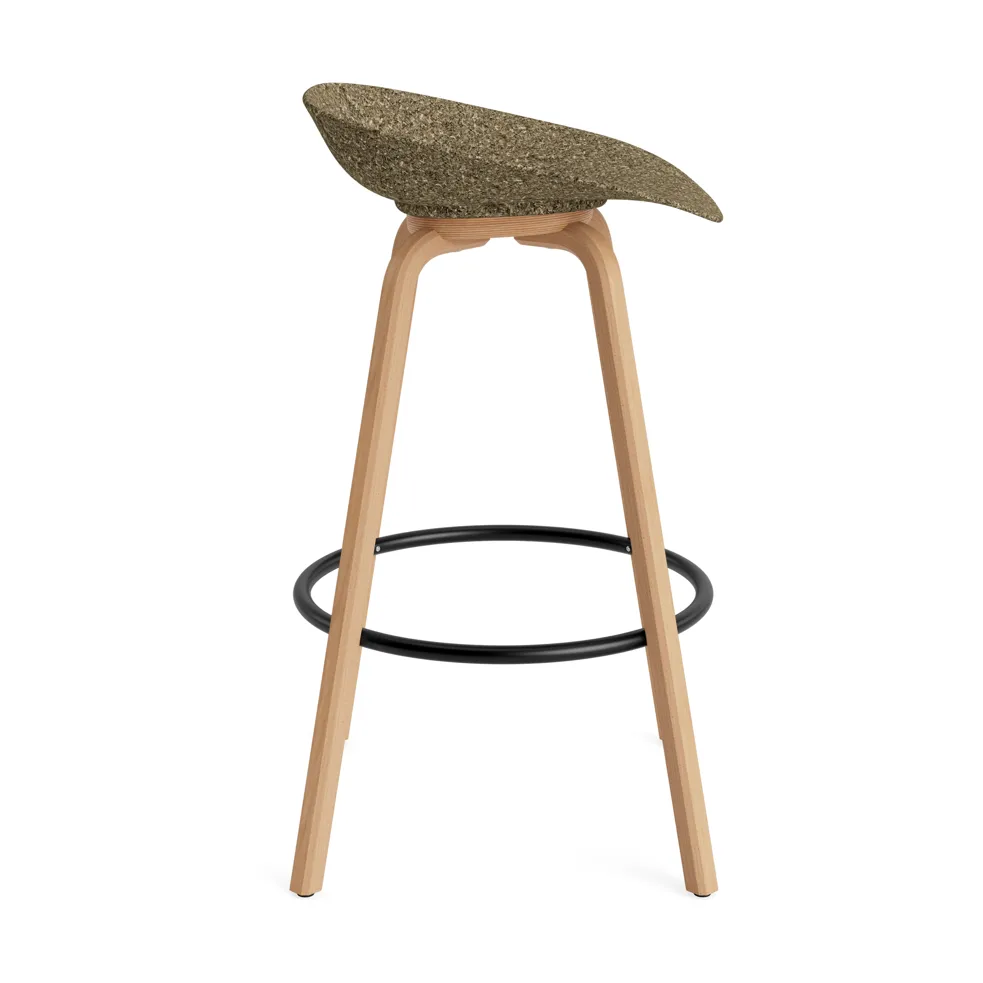 Mat Barstool 65 cm, Seaweed-beech-black steel Normann Copenhagen