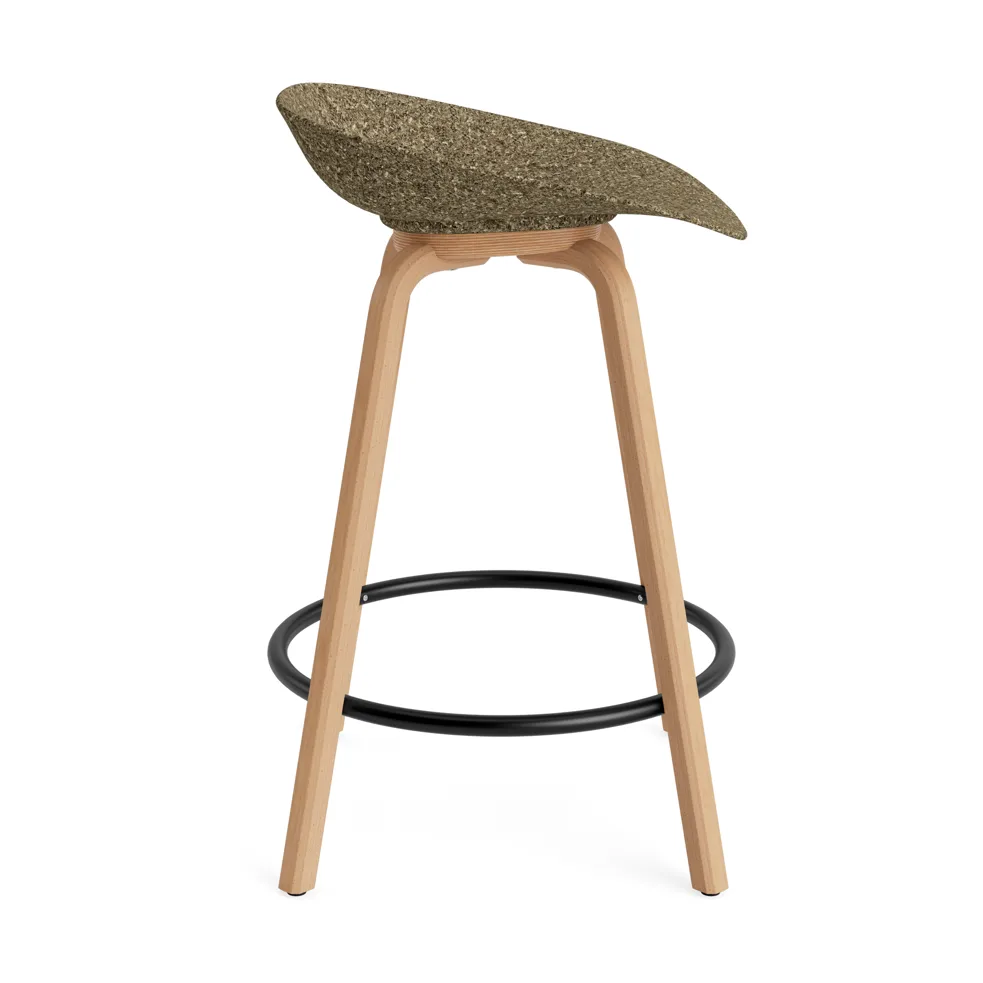 Mat Barstool 65 cm, Seaweed-beech-black steel Normann Copenhagen