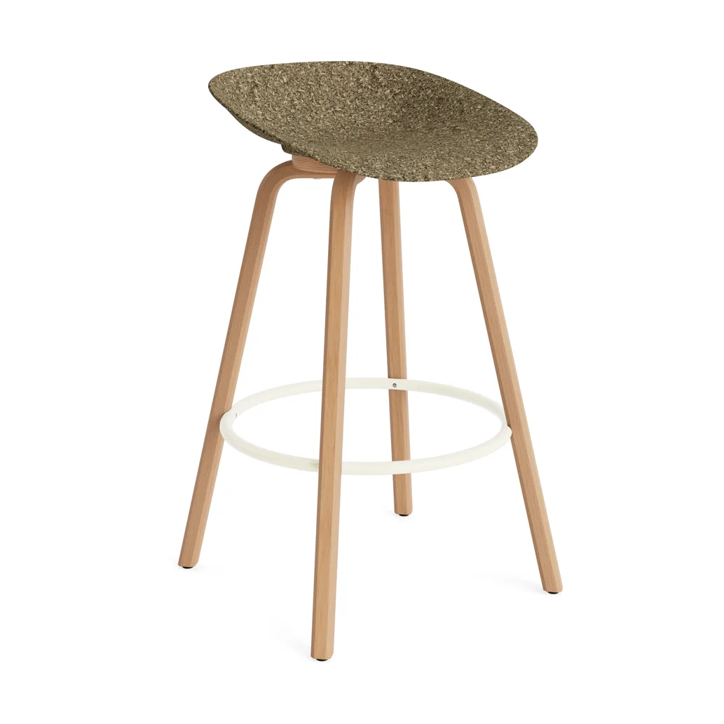 Mat Barstool 65 cm, Seaweed-beech-cream steel Normann Copenhagen