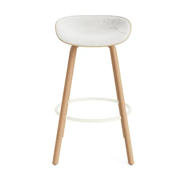 Mat Barstool 75 cm front upholstery - Hallingdal 110-hemp-beech-cream steel - Normann Copenhagen