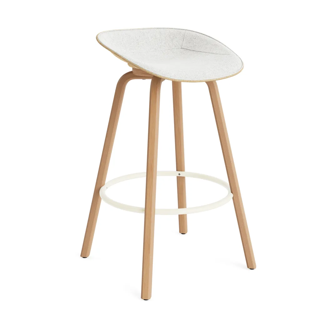 Mat Barstool barstool front-covered 75 cm, Hallingdal 110-hemp-beech-cream steel Normann Copenhagen