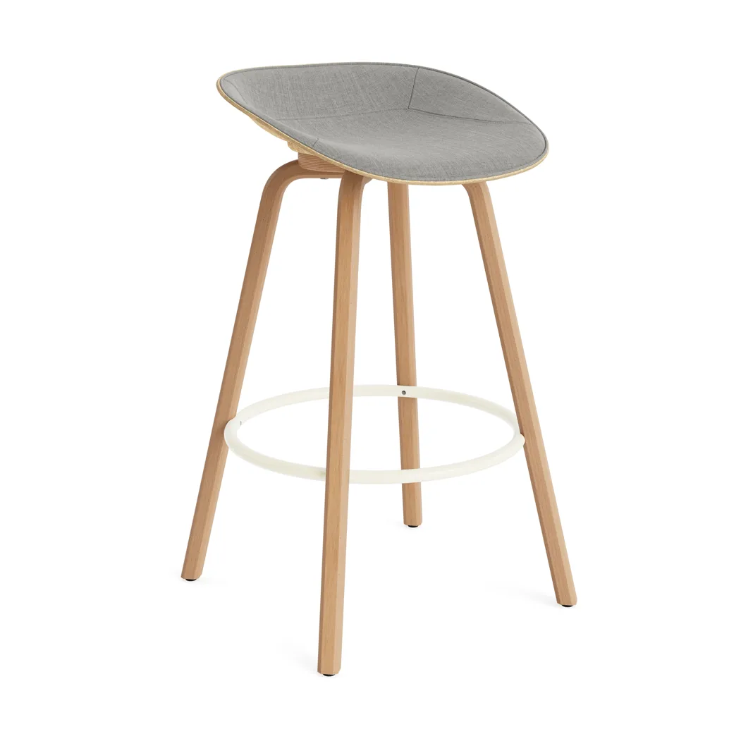 Mat Barstool barstool front-covered 75 cm, Remix 133-hemp-beech-cream steel Normann Copenhagen