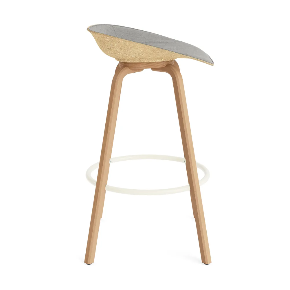 Mat Barstool barstool front-covered 75 cm, Remix 133-hemp-beech-cream steel Normann Copenhagen