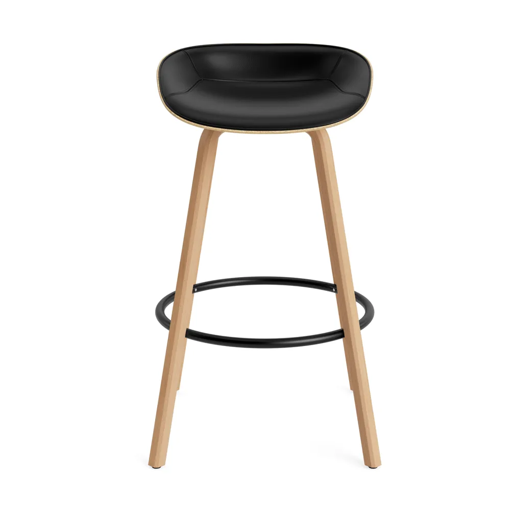 Mat Barstool barstool front-covered 75 cm, Ultra 41599-hemp-beech-black steel Normann Copenhagen
