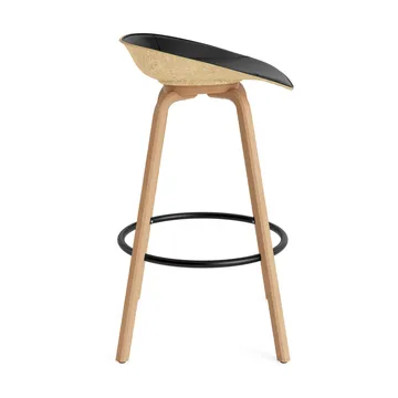Mat Barstool barstool front-covered 75 cm - Ultra 41599-hemp-beech-black steel - Normann Copenhagen