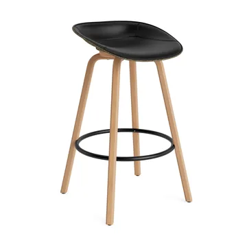 Mat Barstool barstool front-covered 75 cm - Ultra 41599-seaweed-beech-black steel - Normann Copenhagen