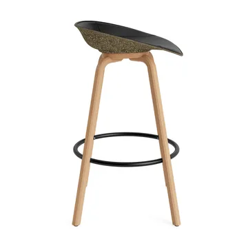 Mat Barstool barstool front-covered 75 cm - Ultra 41599-seaweed-beech-black steel - Normann Copenhagen