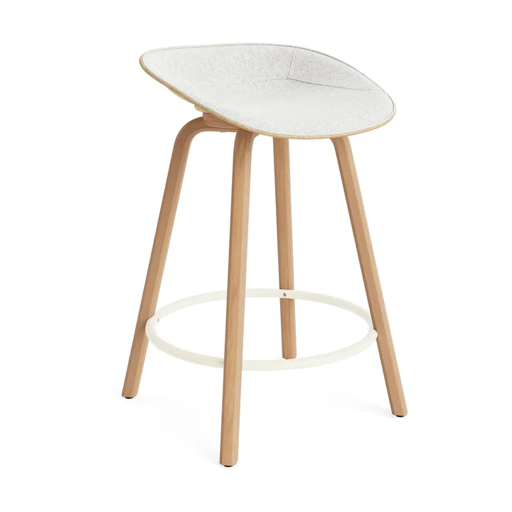 Mat Barstool front-upholstered 65 cm. - Hallingdal 110-hemp-beech-cream steel - Normann Copenhagen