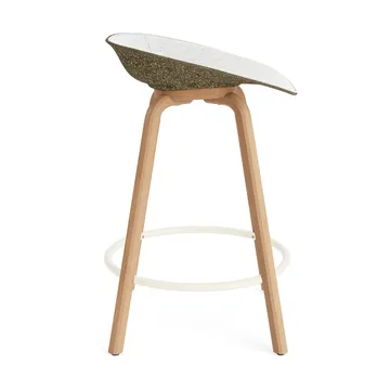 Mat Barstool front-upholstered 65 cm. - Hallingdal 110-seaweed-beech-cream steel - Normann Copenhagen