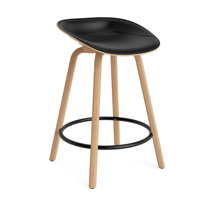 Mat Barstool front-upholstered 65 cm. - Ultra 41599-hemp-beech-black steel - Normann Copenhagen