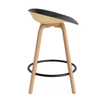 Mat Barstool front-upholstered 65 cm. - Ultra 41599-hemp-beech-black steel - Normann Copenhagen