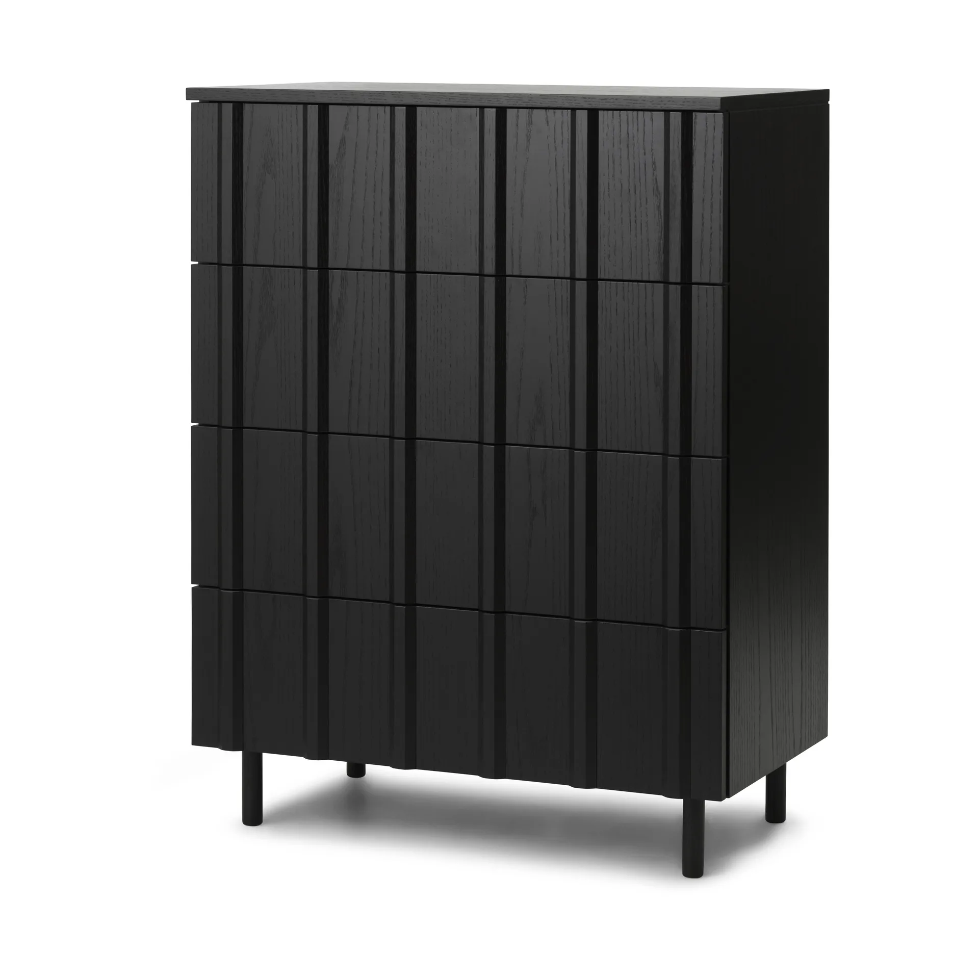Rib dresser 4 drawers, Soft Black Normann Copenhagen