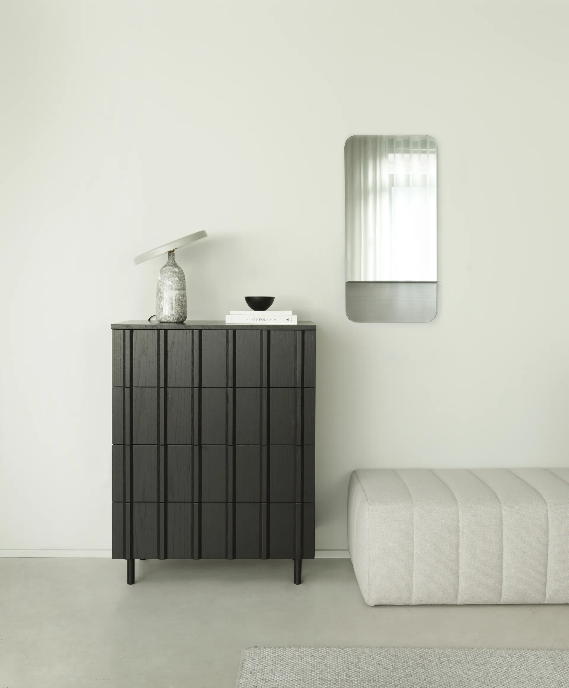Rib dresser 4 drawers, Soft Black Normann Copenhagen