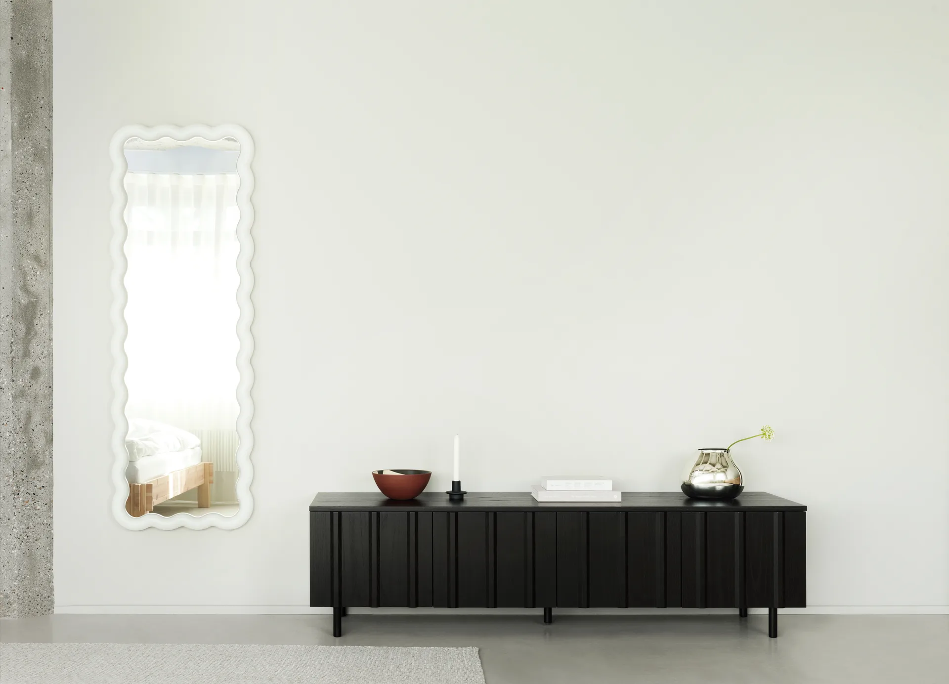 Rib sideboard low, Soft Black Normann Copenhagen