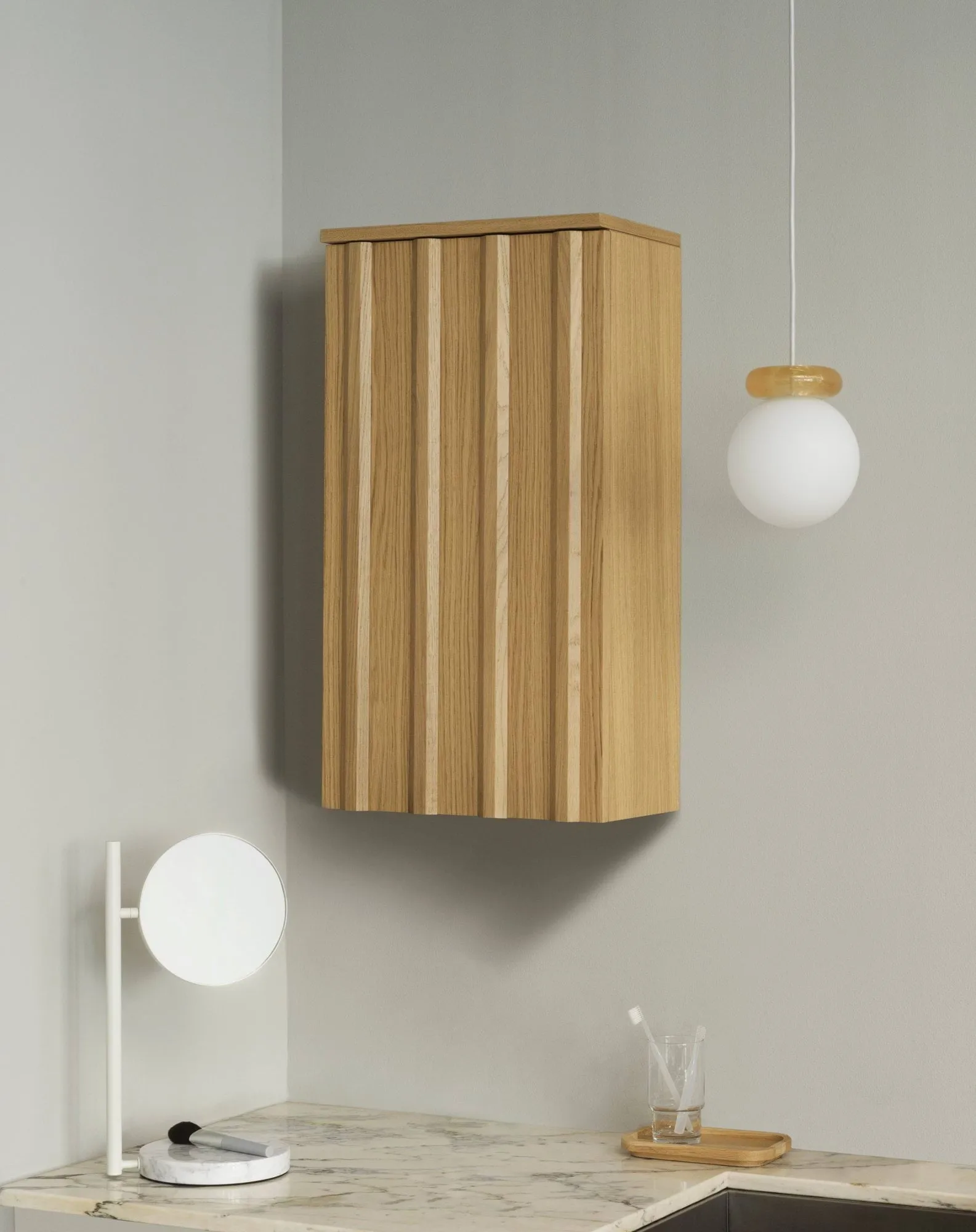 Rib wall cabinet, Oak, 73x40x23 cm Normann Copenhagen