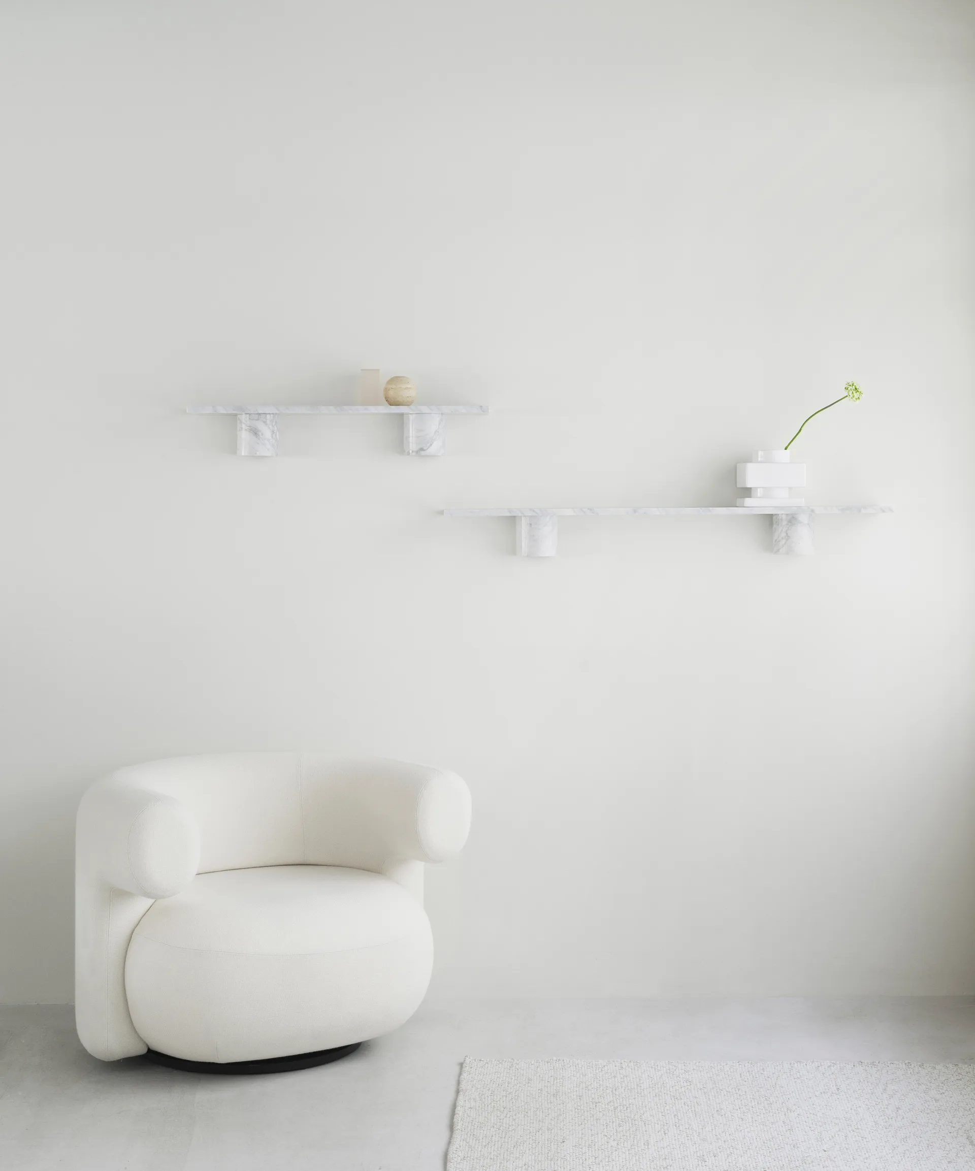 Sten Shelf 80 cm, White marble Normann Copenhagen